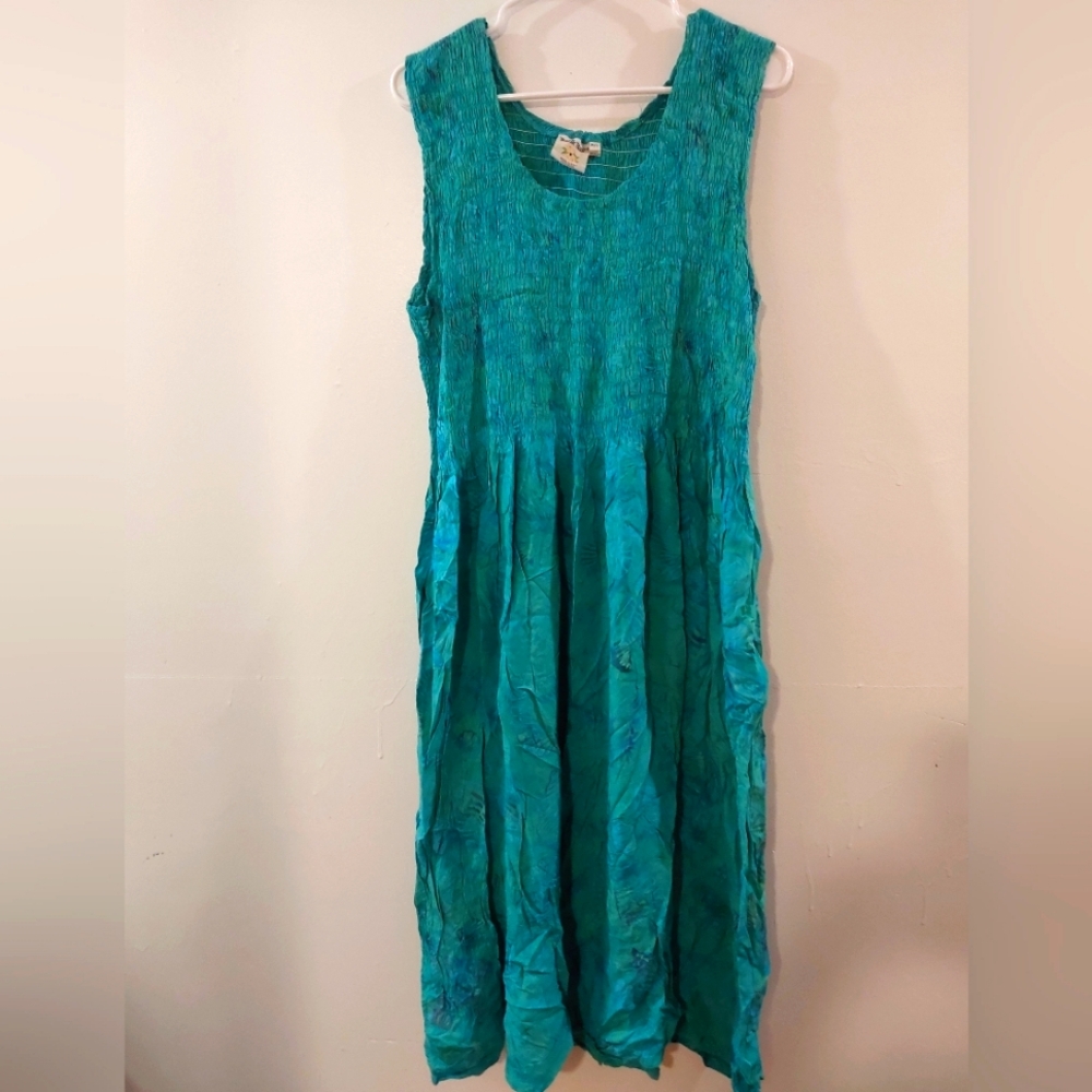 Batik Bali Tropical Scrunch Dress